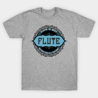 Flute Is Best Black Music Note Circle T-Shirt